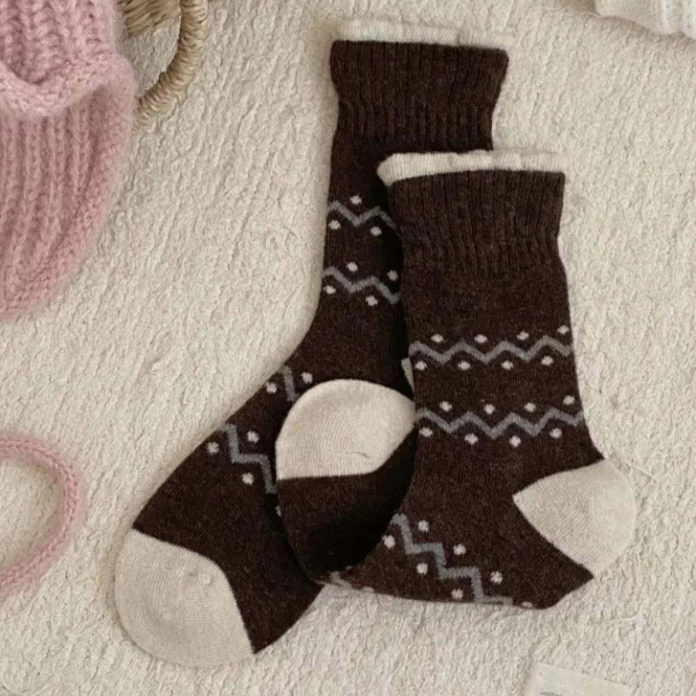 7 Pairs Cozy Patterned Wool Socks